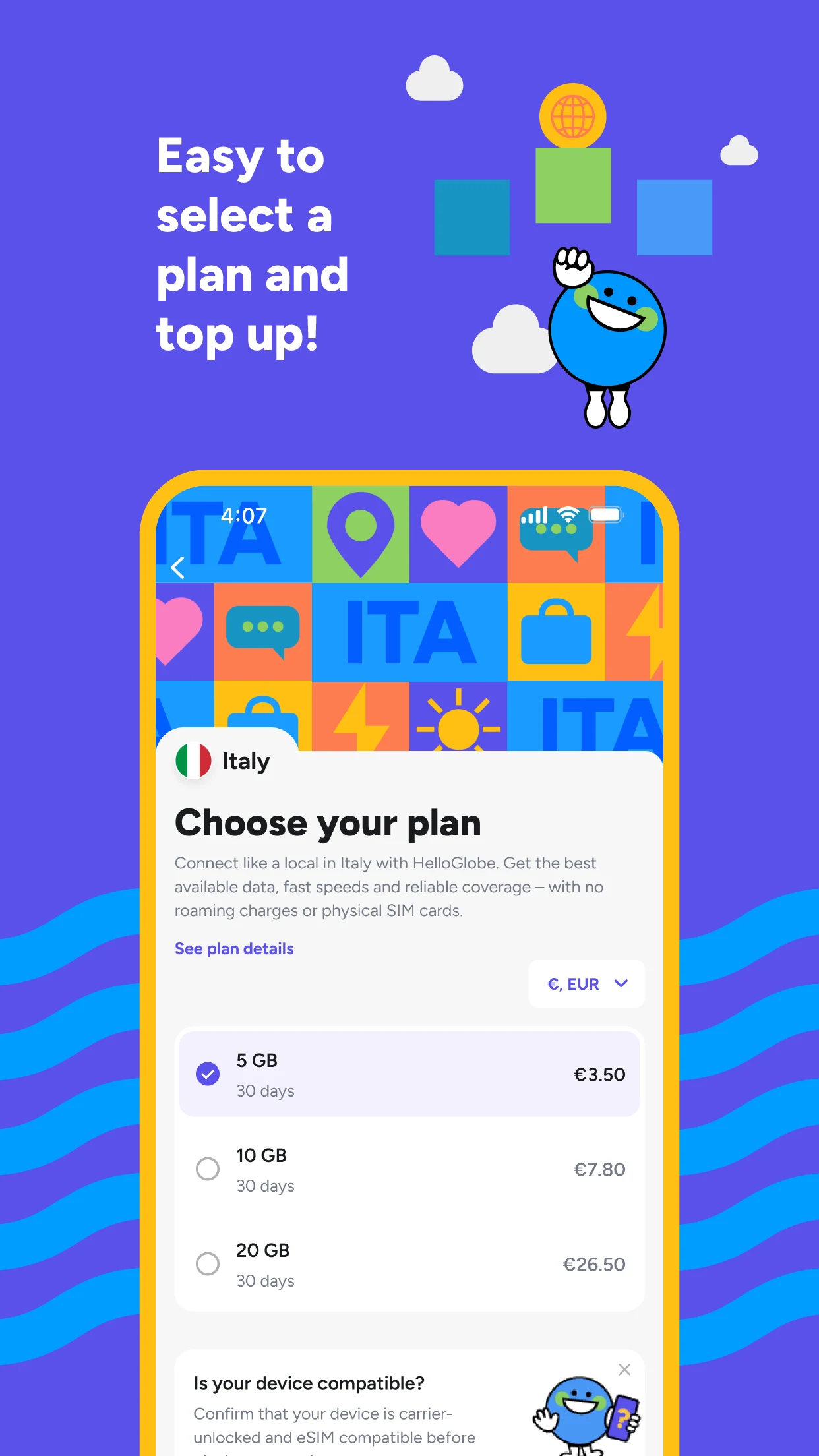 HelloGlobe: eSIM Travel Data screenshot